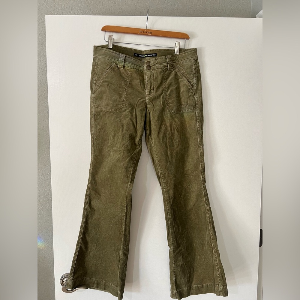 DKNY Green Corduroy bell bottom Pants. Size 10. Worn once